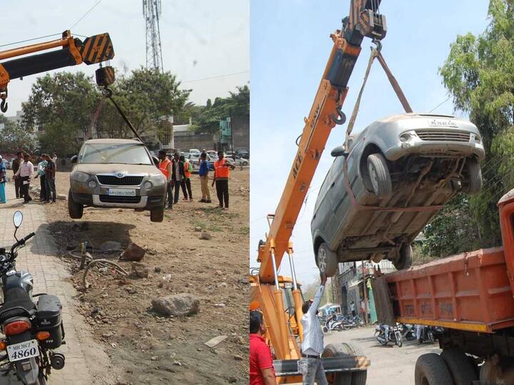 महानगरपालिका यांत्रिकी विभाग व अतिक्रमण विभागाच्या वतीने आज बेवारस चारचाकी वाहने जप्त करण्यात आले.