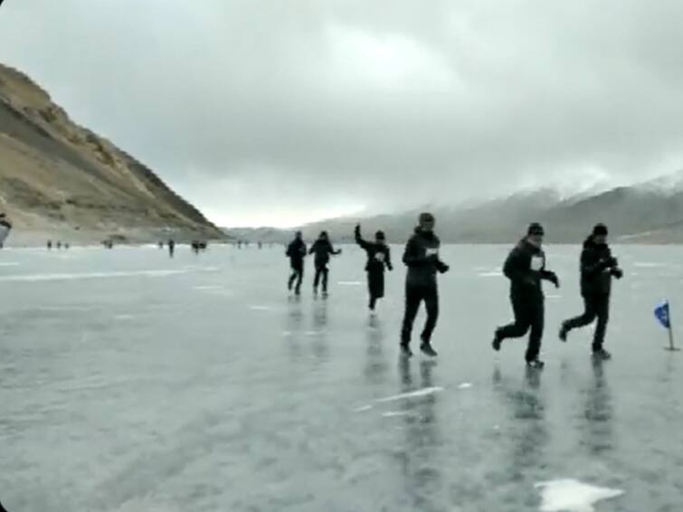 Ladakh Conducts First Frozen Lake Half Marathon Guinness World Record Pangong Tso Subzero Temperature Ladakh Hosts First Ever Frozen Lake Half Marathon At Pangong Tso, Sets Guinness World Record