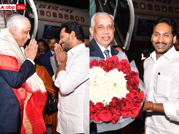 AP CM YS Jagan grand welcomes to new Governor Justice Abdul Nazeer at gannavaram airport AP Governor Abdul Nazeer: ఏపీ నూతన గవర్నర్ అబ్దుల్ నజీర్ కు సీఎం జగన్ ఘనస్వాగతం