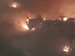 लखनऊ नगर निगम के डंपिंग यार्ड में भीषण आग, फायर ब्रिगेड की गाड़ियां मौके पर मौजूद