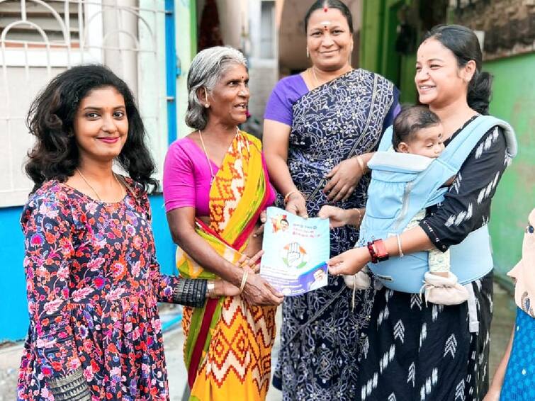 Erode East Bypolls 2023 DMK functionary Kanchana Campaigns By Carrying Her Baby In Hand Erode Bypoll: ஈ.வி.கே.எஸ். இளங்கோவனுக்காக கைக்குழந்தையுடன் வாக்கு சேகரித்த தி.மு.க. பெண் நிர்வாகி..!