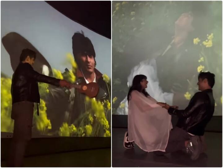 Content creator seen recreating DDLJ scene in Maratha temple Video: मराठा मंदिर में DDLJ सीन रीक्रिएट करते नजर आए कंटेंट क्रिएटर, आपने देखा ये वीडियो