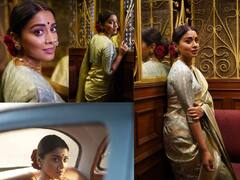 Shriya Saran : தங்க நிற புடவையும் பெரிய பொட்டு வைத்த முகமுமாய் அழகு நாயகி ஸ்ரேயா..வைரலாகும் புகைப்படங்கள்!