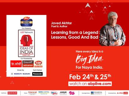ABP Network Ideas of India Summit 2023 Javed Akhtar to speak on Life Lessons Ideas Of India 2023: ABP நெட்வொர்க்கின் மாநாடு..! வாழ்க்கை பாடம் குறித்து உரையாற்றும் பிரபல பாடலாசிரியர் ஜாவேத் அக்தர்...