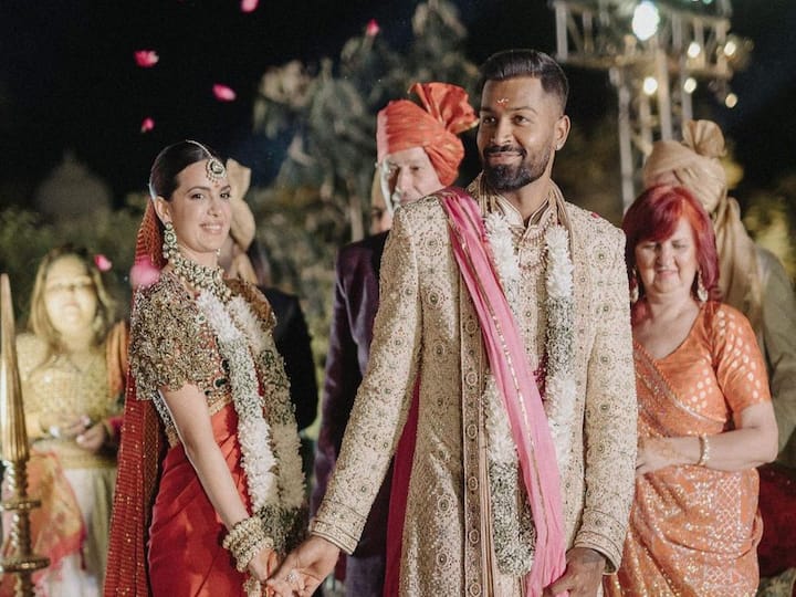 In Udaipur, Hardik Pandya and Natasa Stankovic married in presence of their son Agastya and other family members.