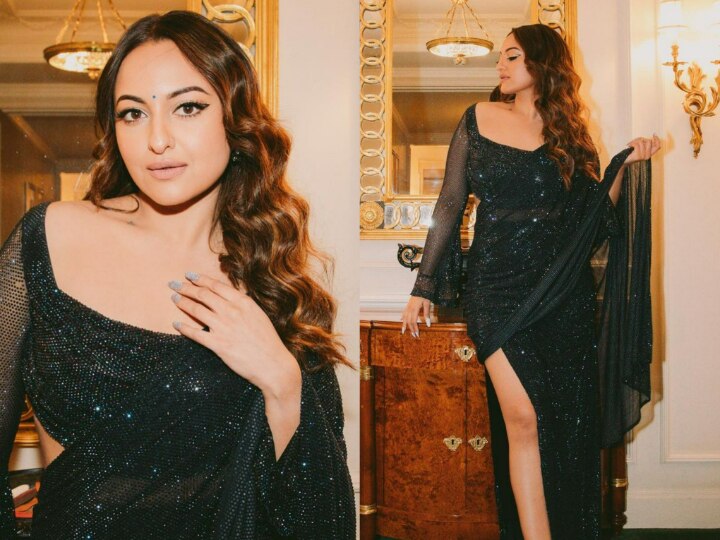 Sonakshi Sinha Reimagines The Black Saree With Crystals For The Berlin  International Film Festival 2023