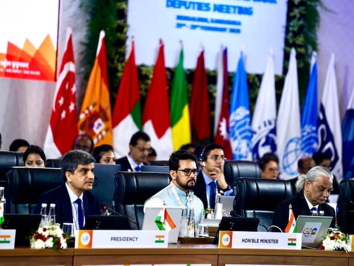 Union Minister Anurag Thakur inaugurated and addressed the inaugural session of the 2nd Finance and Central Bank Deputies (FCBD) Meeting on Wednesday. [Image Credit: Twitter/G20 India]