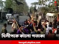 দলীয় সভায় যাওয়ার সময় দিলীপ ঘোষকে 'গো ব্যাক' স্লোগান, কালো পতাকা