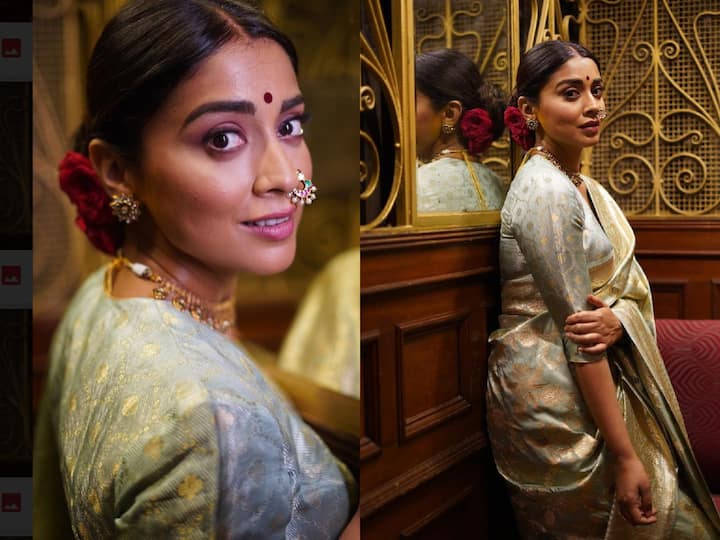 'Drishyam' fame Shriya Saran is also known for her fashion choices, especially for the elegant sarees she wears. Here are some of her latest pictures.