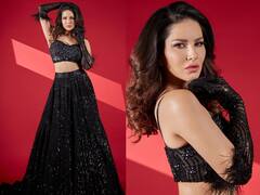 Sunny Leone Dazzles In A Shiny Black Outfit. See Pics
