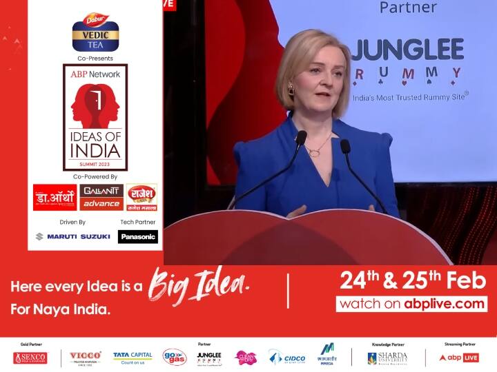 Ideas of India 2023 We made mistake by relying on Russia over energy uses former UK PM Liz Truss to ABP Ideas of India 2023: 'हमने रूस पर निर्भर होकर बड़ी गलती कर दी', एबीपी से बोली यूके की पूर्व पीएम लिज ट्रस, कहा- 'हमें लगा हमने...'