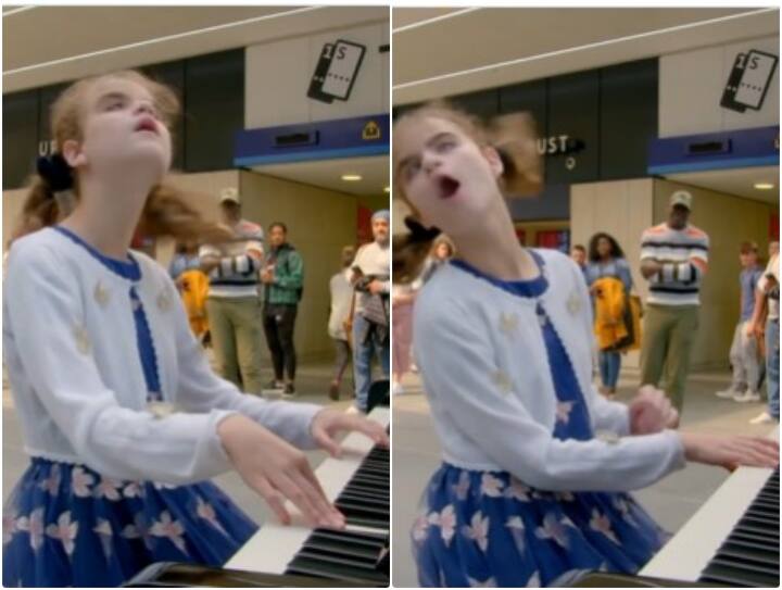 Blind girl Lucy is seen playing piano in mall Video: 13 साल की बच्ची ने आंखें नहीं होने के बावजूद बजाया पियानो, सबसे मुश्किल धुन से किया मंत्रमुग्ध