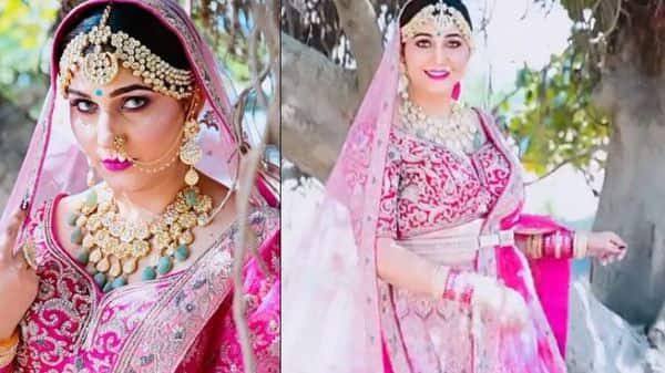 इस लहंगे में सपना चौधरी काफी ज्यादा खूबसूरत नजर आ रही हैं. बता दें कि वह इस पिंक कलर के लहंगे में दुल्हन जैसी नजर आ रही हैं. साथ ही उन्होंने काफी हैवी ज्वेलरी भी पहनी हुई है. (Photo- Instagram)