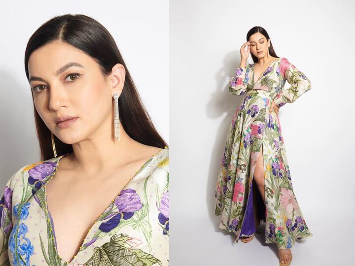 Actor and model Gauahar Khan is all set to welcome her child and she recently shared a couple of pictures wearing a lovely floral outfit. Here are the pictures.