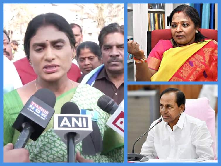 YS Sharmila ask governor tamilisai to President's rule should be imposed in Telangana YS Sharmila: தெலங்கானாவில் ஆட்சியை கலைக்க வேண்டும்.. ஆளுநர் தமிழிசையிடம் ஷர்மிளா கோரிக்கை