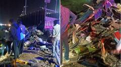 अमित शाह यांच्या कार्यक्रमाहून परतणाऱ्या तीन बसला भीषण अपघात, ट्रकच्या धडकेत आठ जणांचा मृत्यू तर 50 जखमी