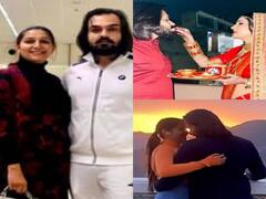 Sapna Choudhary Photos: पति वीर साहू के साथ सब कुछ भूलकर रोमांटिक हो जाती हैं सपना चौधरी, ये रही एक से बढ़कर एक कोजी तस्वीरें