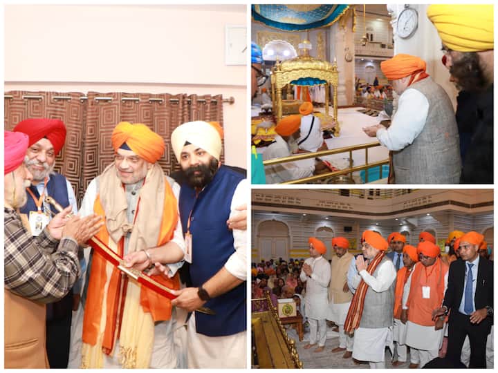 Union Minister Amit Shah visited the Patna Sahib gurdwara to offer prayers after which he visited the state guest house for a meeting with senior Bihar BJP leaders.
