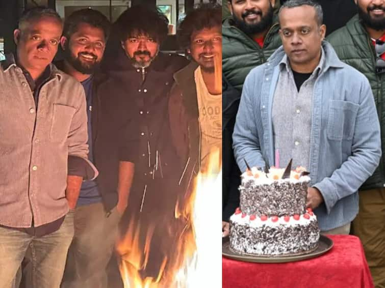 Gautham Menon celebrates his birthday with Leo movie crew details Leo Gautham Menon: காஷ்மீரில் கடும் குளிரில்... லியோ படக்குழுவினருடன் பிறந்தநாள் கொண்டாடிய கௌதம் மேனன்!