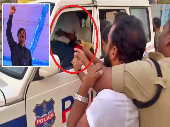 Hanamkonda Ayyappa devotees attacked bairi naresh in police vehicle DNN Attack On Bairi Naresh : హిందూ దేవుళ్లపై అనుచిత వ్యాఖ్యలు, భైరి నరేష్ పై మరోసారి దాడి!