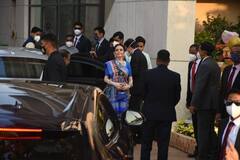 Isha Ambani की खुशियों में बेट-बहू संग शरीक हुए मुकेश अंबानी और नीता अंबानी, Shloka Mehta ने रॉयल एथनिक लुक से बटोरी लाइमलाइट