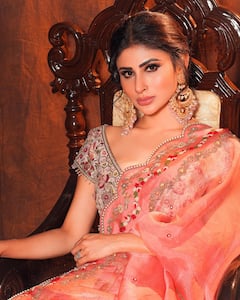 Mouni Roy Looks Ethereal In A Red And Peach Lehenga. See Pics