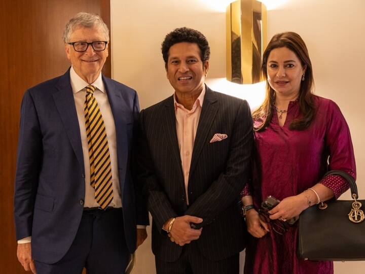 Sachin Tendulkar meeting with Microsoft CEO Bill Gates shared post on instagram Sachin Meets Bill Gates: सचिन तेंदुलकर ने बिल गेट्स से की मुलाकात, सोशल मीडिया पर तस्वीर वायरल