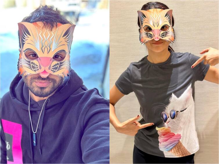 Kisi Ka Bhai Kisi Ki Jaan: Shehnaaz Gill, Jassie Gill, Palak Tiwari & Other Cast Members Wear Cat Mask Ahead Of Billi Billi Song Release Kisi Ka Bhai Kisi Ki Jaan: Shehnaaz Gill, Jassie Gill, Palak Tiwari & Other Cast Members Wear Cat Mask Ahead Of Billi Billi Song Release