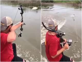 Video: शख्स ने चलती नाव से मछली पर साधा अचूक निशाना, यूजर्स बोले- आज का अर्जुन