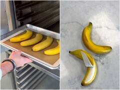 पेस्ट्री शेफ ने बनाया असली केले जैसे दिखने वाला केक, आपको भी देखकर विश्वास नहीं होगा