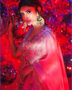 Mouni Roy Looks Ethereal In A Red And Peach Lehenga. See Pics