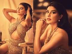 Jacqueline Fernandez: मोकळे केस, सोनेरी ड्रेस; जॅकलीनचे फोटो पाहून चाहते घायाळ