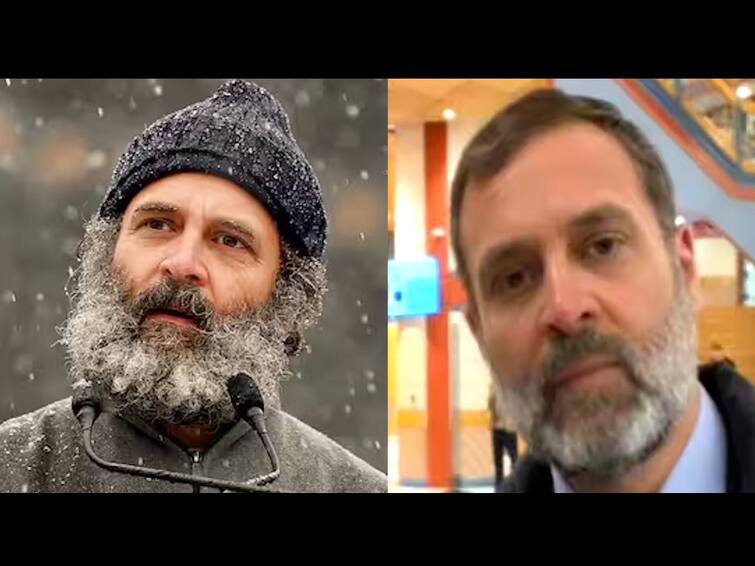 congress leader rahul gandhi seen in new look in britain after bharat jodo yatra व्हाईट टी-शर्ट अन् वाढलेल्या दाढीपासून थेट सुटाबुटातील जेंटलमन; राहुल गांधींचा भारत जोडो यात्रेनंतरचा लूक चर्चेत