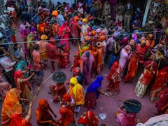 Women Beat Up Men With Sticks As Barsana In Mathura Celebrates ‘Lathmar Holi’