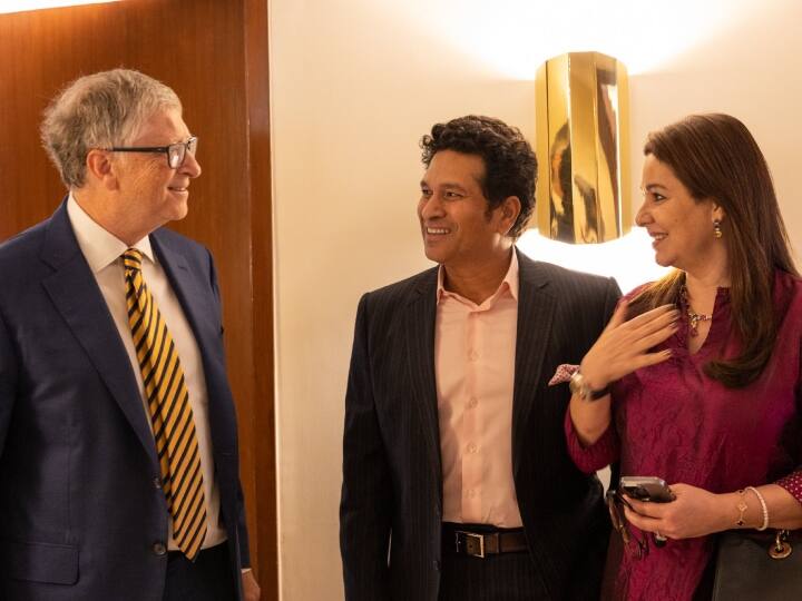 Bill Gates Meet Sachin Tendulkar and his Wife in Mumbai says want to work with them Bill Gates Met Sachin: सचिन तेंदुलकर के साथ मिलकर काम करना चाहते हैं बिल गेट्स! जानें मुलाकात पर क्या बोले  