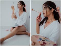 Deepthi Sunaina: కుంచె పట్టిన దీప్తి సునయన - గీసింది తక్కువ, పూసుకుంది ఎక్కువ!