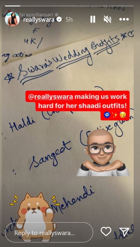 Swara Bhasker Is Prepping For Her Wedding Outfits; Actor Shares Update On Instagram