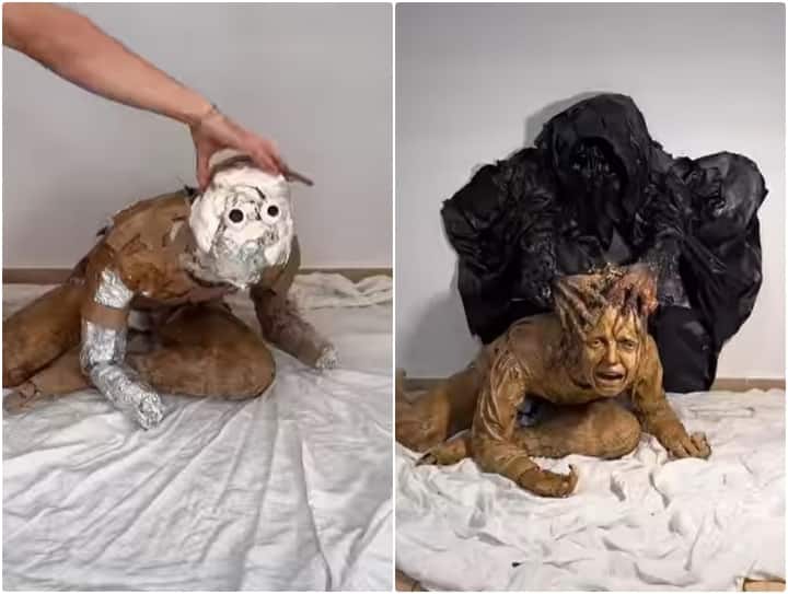 Viral Video artist is seen making a mannequin with help of junk Video: कबाड़ का इस्तेमाल कर शख्स ने बना दिया हैरतअंगेज पुतला, टैलेंट के कायल हुए यूजर्स
