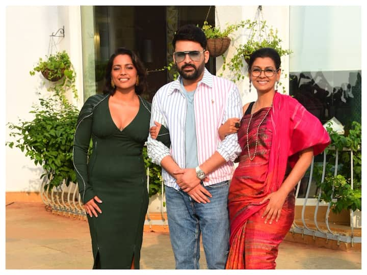 Kapil Sharma, Shahana Goswami and Director Nandita Das were spotted on Thursday promoting their film 'Zwigato.'