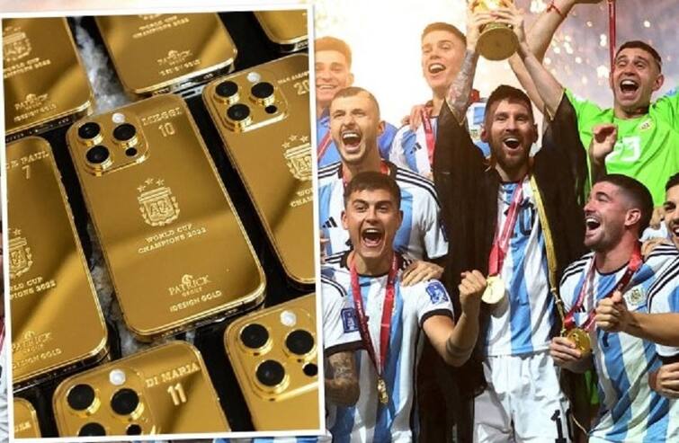 Messi gifted 35 gold iPhones to his colleagues... He got this written on every phone, but why did he give this gift? મેસ્સીએ ટીમના સભ્યોને ગિફ્ટ કર્યા 35 સોનાના iPhone..., દરેક ફોન પર લખ્યો છે ખાસ મેસેજ