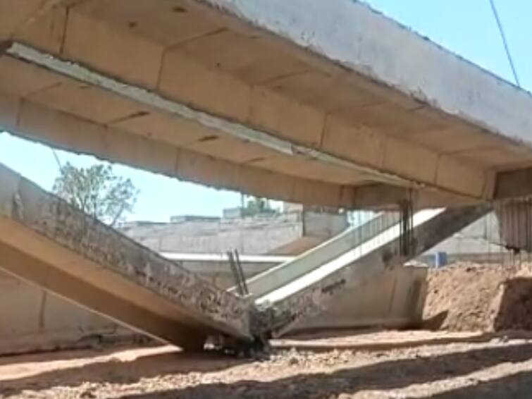 Gujarat under-construction bridge collapses Amreli viral video Morbi bridge collapse Machchu river Gujarat: Part Of Under-Construction Bridge Collapses In Amreli. WATCH