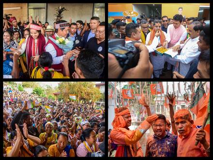Conrad Sangma's Supporters Celebrate Win In Meghalaya's South Tura, BJP Celebrates In Tripura — SEE PICS