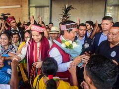 Conrad Sangma's Supporters Celebrate Win In Meghalaya's South Tura, BJP Celebrates In Tripura — SEE PICS