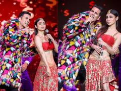 Mouni Roy : அக்‌ஷய் குமாருடன் மேடையில் ஸ்டைலாக போஸ் கொடுக்கும் மௌனி ராய்..வைரலாகும் புகைப்படங்கள்!