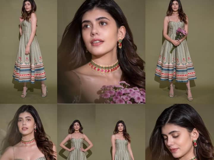 After a glamorous look in a sequined saree, Sanjana Sanghi shared a chain of pictures on Instagram in a lovely ethnic dress. Take a look