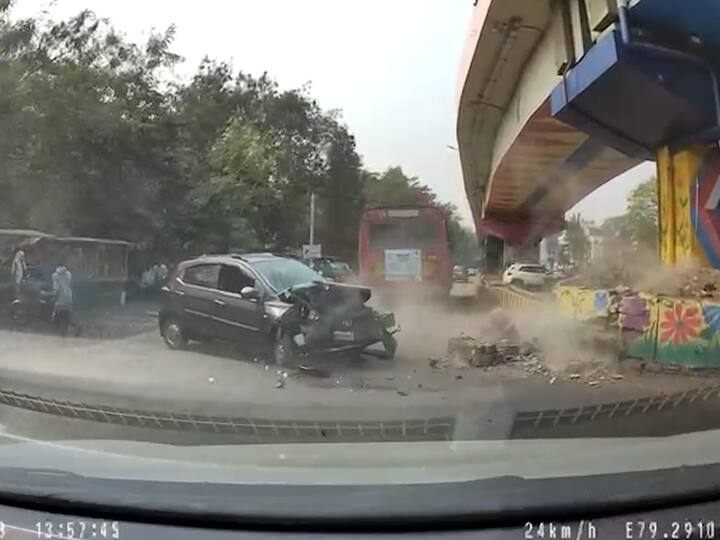 Maharashtra Chandrapur Accident News: अनियंत्रित कार थेट दुभाजकाला धडकली अन् कारचा चुरडा झाला. व्हिडीओ मागून येणाऱ्या गाडीच्या कॅमेऱ्यात कैद झालाय.