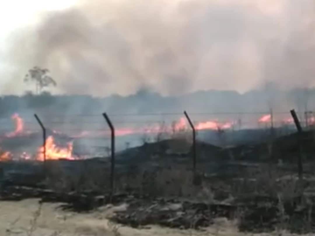 Sangli News : कवठेमहांकाळमधील महांकाली साखर कारखान्याच्या परिसरात भीषण आग huge fire in mahankali sugar factory area in kavthe mahankal sangli Sangli News : कवठेमहांकाळमधील महांकाली साखर कारखान्याच्या परिसरात भीषण आग