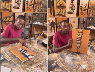 Video: रंग-बिरंगी रेत गिराकर शख्स ने बना दी कमाल की पेंटिंग, यूजर्स को नहीं हो रहा यकीन