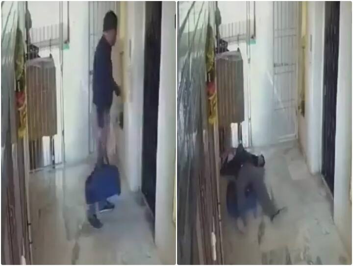 Video: ऑफिस के लिए घर से निकले शख्स की चंद सेकेंड में मौत, दिल दहला देगा वीडियो person who left home for office died due to heart attack in a few seconds Video: ऑफिस के लिए घर से निकले शख्स की चंद सेकेंड में मौत, दिल दहला देगा वीडियो