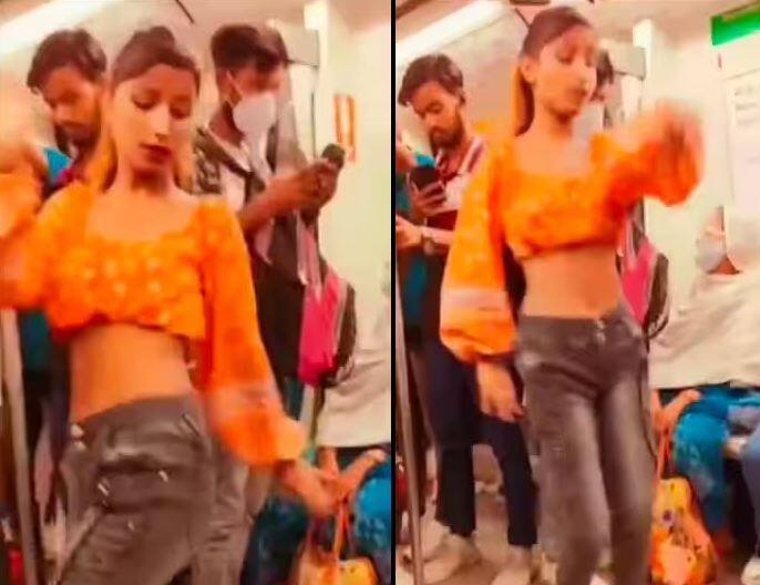girl dancing in Delhi metro rail viral video Delhi Metro ‘ਚ ਡਾਂਸ ਕਰਦੀ ਕੁੜੀ ਦਾ ਵੀਡੀਓ ਵਾਇਰਲ, ਲੋਕਾਂ ਨੇ ਪੁੱਛਿਆ: ਇਹ ਕੀ ਹੋ ਰਿਹਾ ਹੈ....?